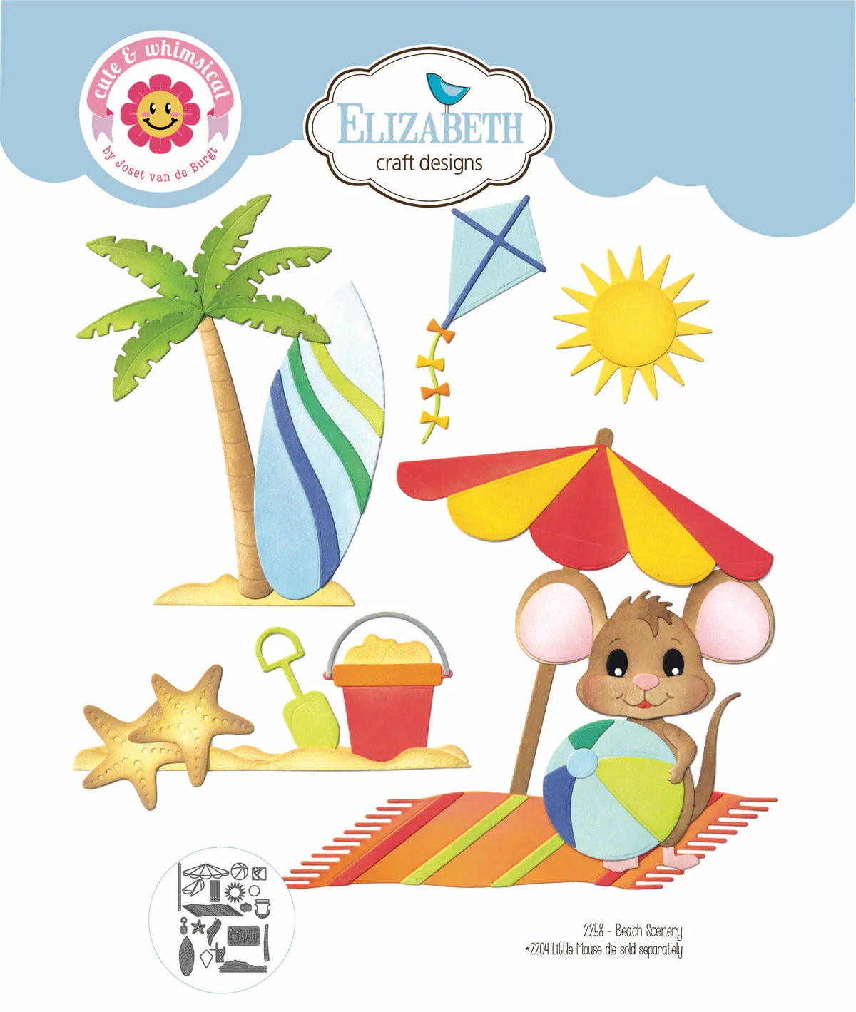 Elizabeth Craft Designs Beach Scenery Metal Die Set